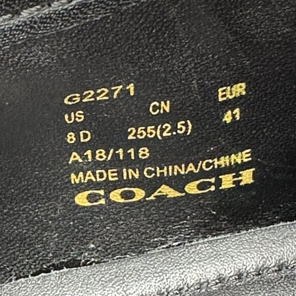 COACH Western Harness Derby Mens Size 8 D Loafers Black Cognac Leather Cordovan - Picture 8 of 8